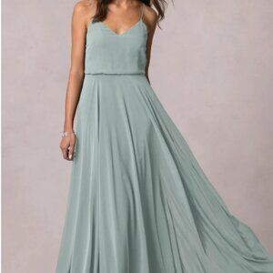 Jenny Yoo Long Bridesmaid Dress, Size 4, Morning Mist